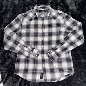 Lucky Brand Plaid Twill Western Shirt - S